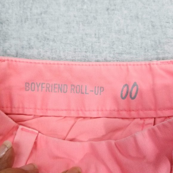 Khakis by Gap Boyfriend Roll-Up Shorts Size 00 Blazing Neon Pink - Picture 5 of 13
